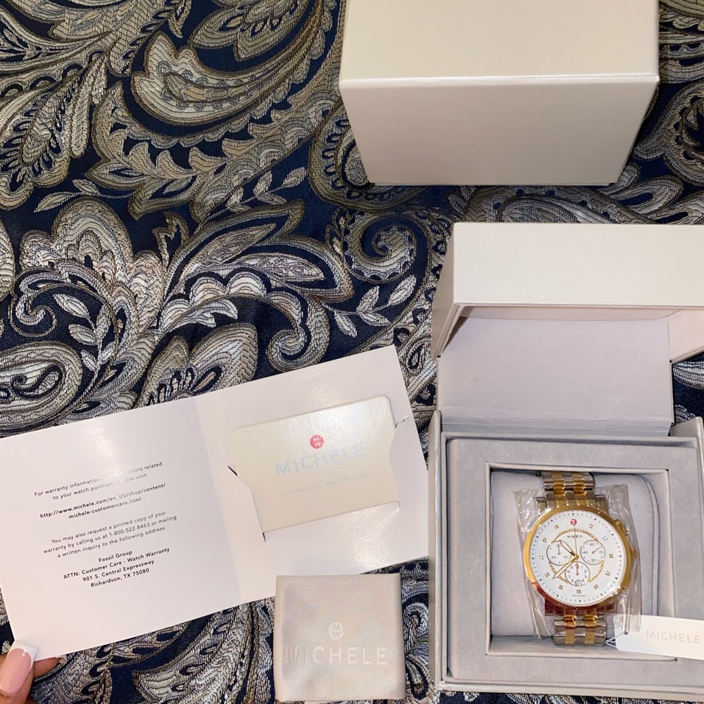 Michele Diamond Accent Two-Tone Sport Sail Watch, 38mm - 0.06ctw Not Available!